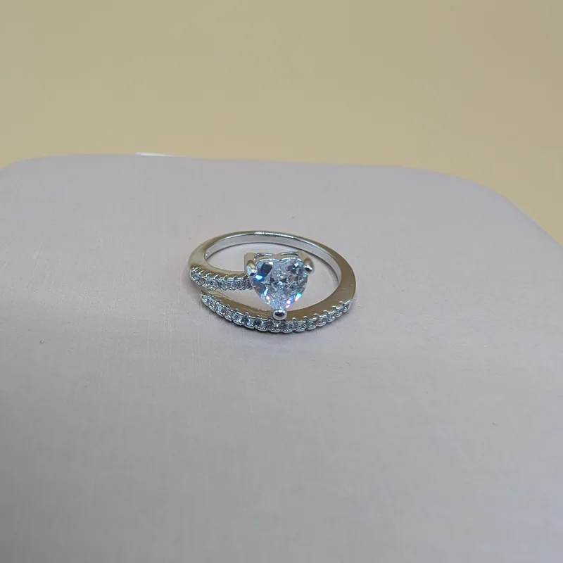 Silver CZ ring — 925 stamped